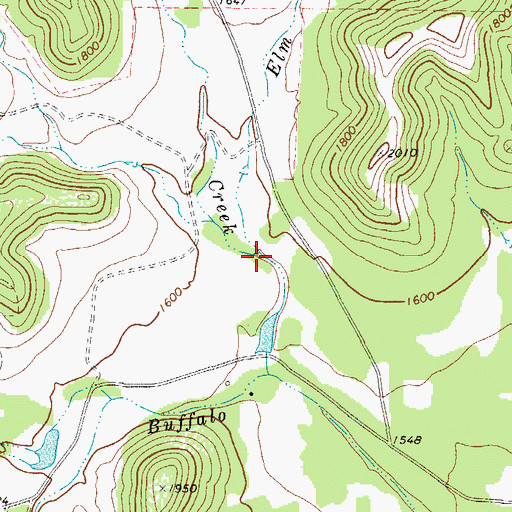 Topographic Map of Little Buffalo Creek, TX