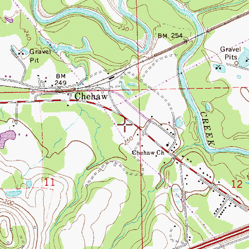 Topographic Map of Chehaw School (historical), AL