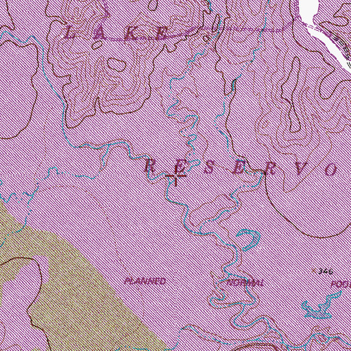 Topographic Map of Little Caney Creek, TX