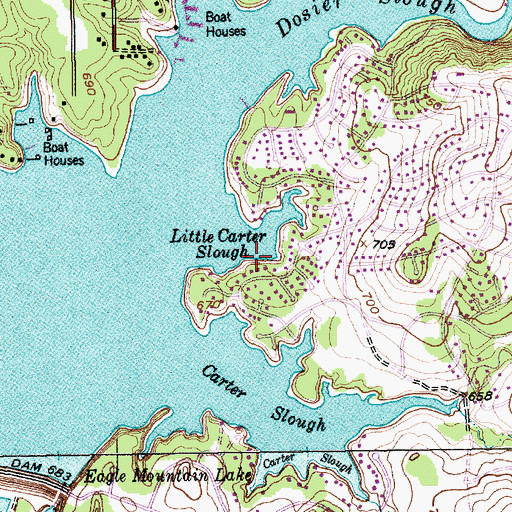 Topographic Map of Little Carter Slough, TX