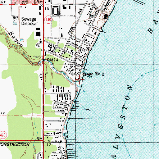Topographic Map of Little Cedar Bayou, TX