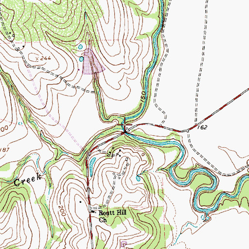 Topographic Map of Little Cedar Creek, TX