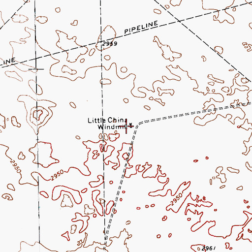Topographic Map of Little China Windmill, TX