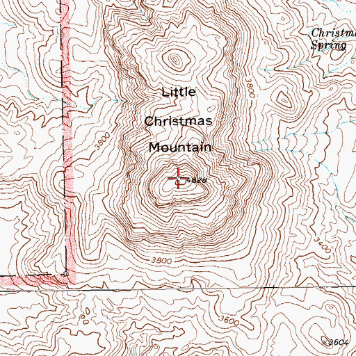 Topographic Map of Little Christmas Mountain, TX