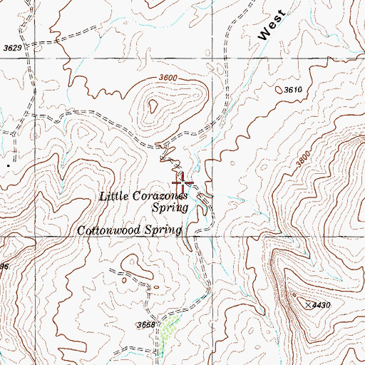 Topographic Map of Little Corazones Spring, TX