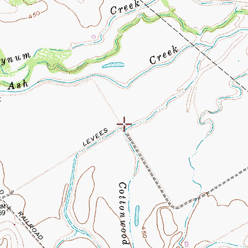 Topographic Map of Little Cottonwood Creek, TX