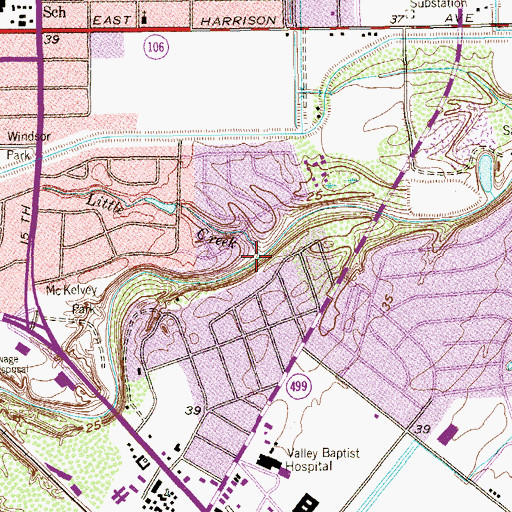 Topographic Map of Little Creek, TX