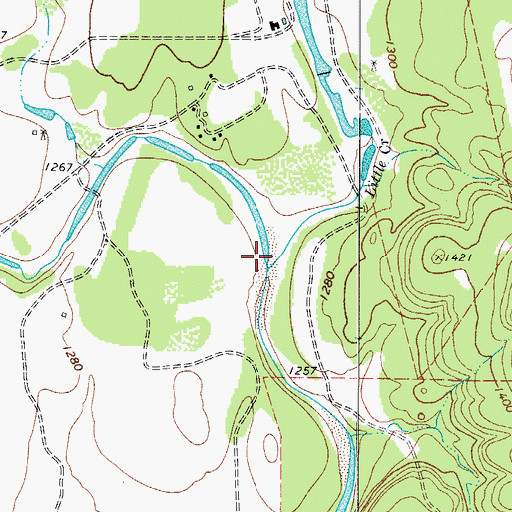Topographic Map of Little Creek, TX