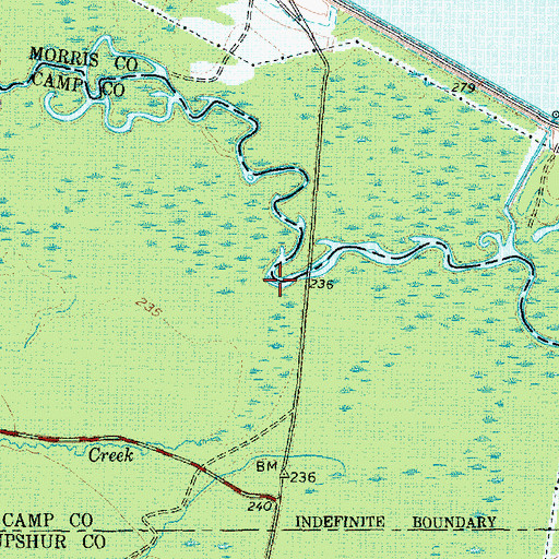 Topographic Map of Little Creek, TX