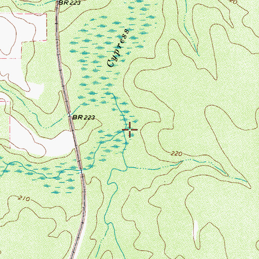 Topographic Map of Little Cypress Creek, TX