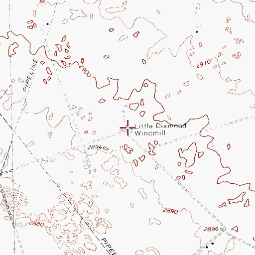 Topographic Map of Little Diamond Windmill, TX