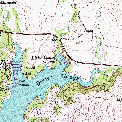 Topographic Map of Little Dosier Slough, TX