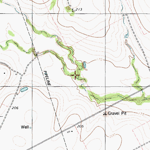 Topographic Map of Little Dry Creek, TX