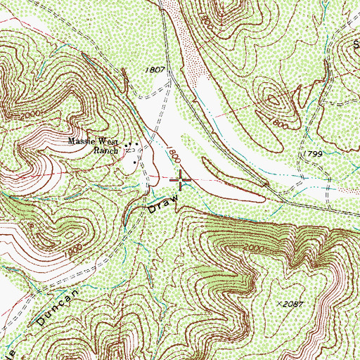 Topographic Map of Little Duncan Draw, TX