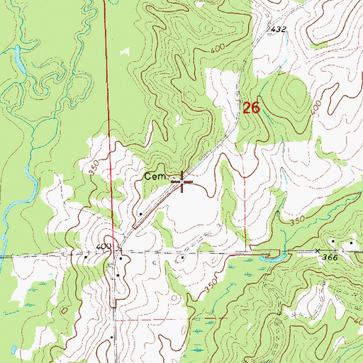 Topographic Map of Darlington Church, AL