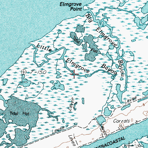 Topographic Map of Little Elmgrove Bayou, TX