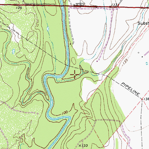 Topographic Map of Little Gamble Gully, TX