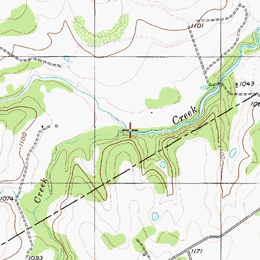 Topographic Map of Little Gilmore Creek, TX