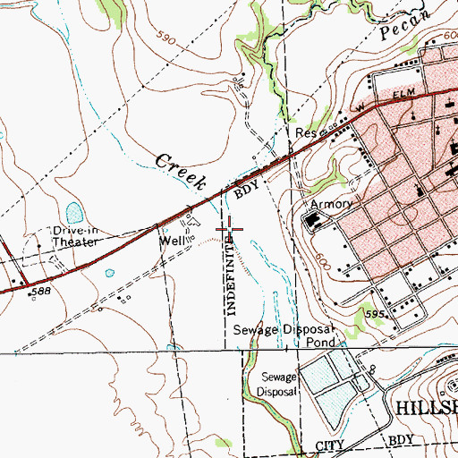 Topographic Map of Little Hackberry Creek, TX