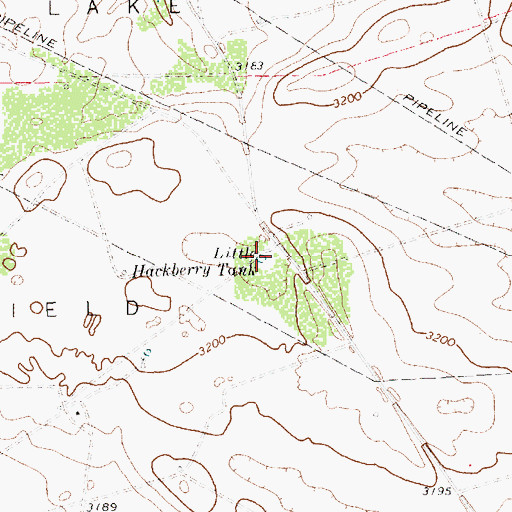 Topographic Map of Little Hackberry Tank, TX