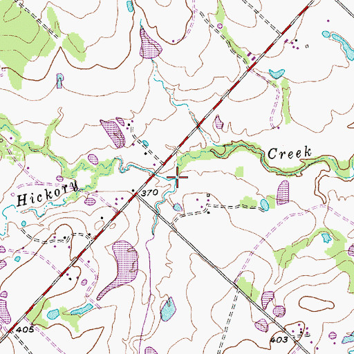 Topographic Map of Little Hickory Creek, TX