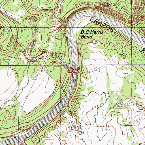 Topographic Map of Little Keechi Creek, TX