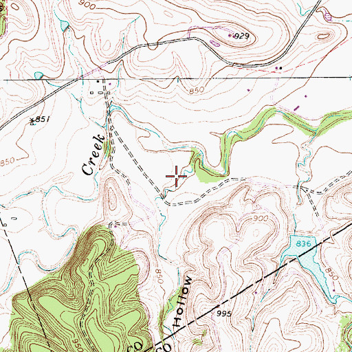 Topographic Map of Little Kid Hollow, TX