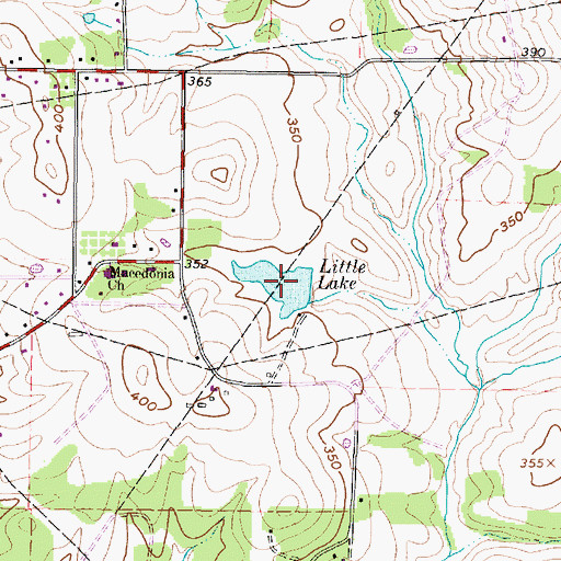 Topographic Map of Little Lake, TX