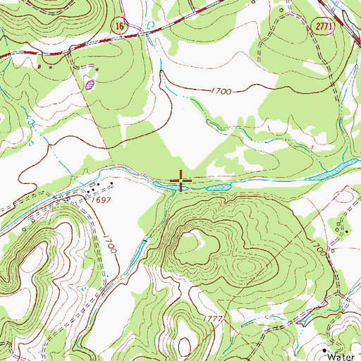 Topographic Map of Little Lambs Creek, TX