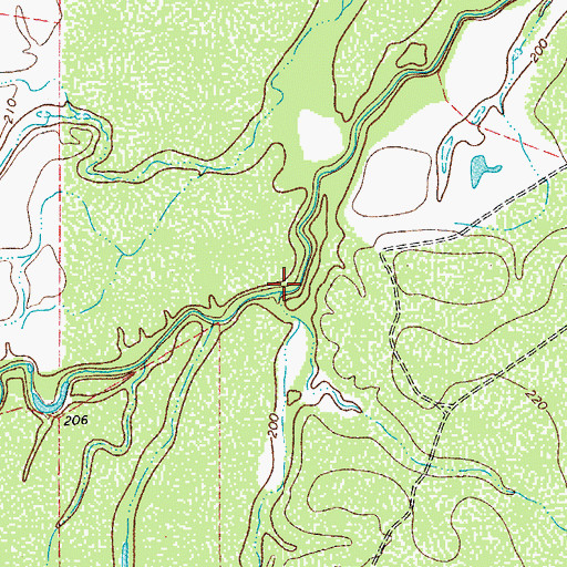 Topographic Map of Little Leopard Creek, TX