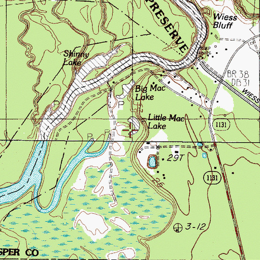 Topographic Map of Little Mac Lake, TX