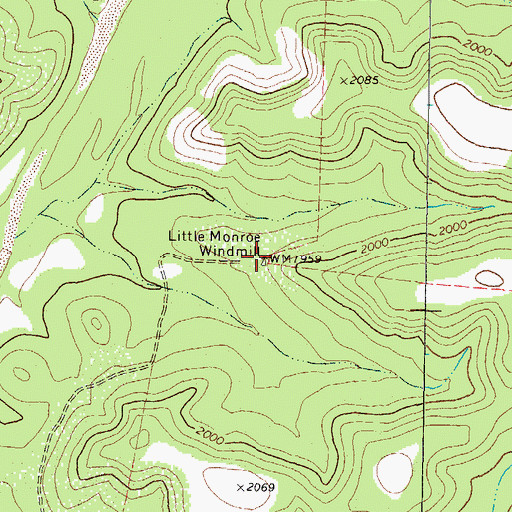 Topographic Map of Little Monroe Windmill, TX