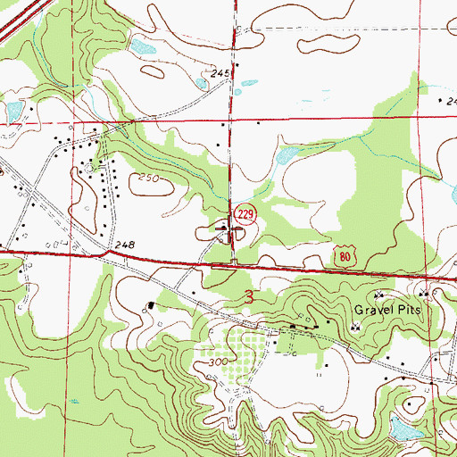 Topographic Map of First Baptist Church, AL