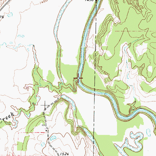 Topographic Map of Little Mud Creek, TX