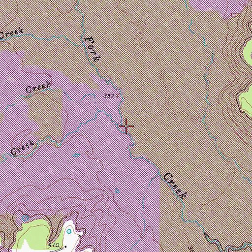 Topographic Map of Little Mustang Creek, TX
