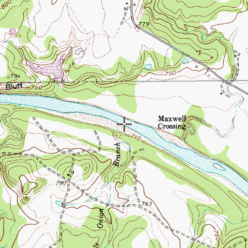 Topographic Map of Little Onion Branch, TX