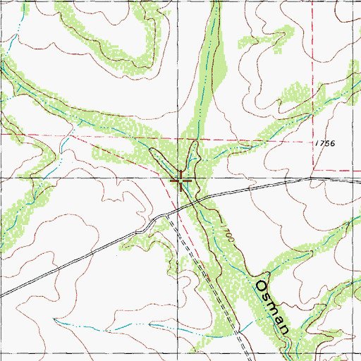 Topographic Map of Little Osman Draw, TX