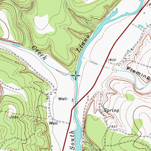 Topographic Map of Little Paint Creek, TX
