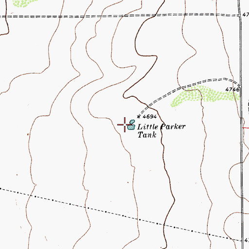 Topographic Map of Little Parker Tank, TX
