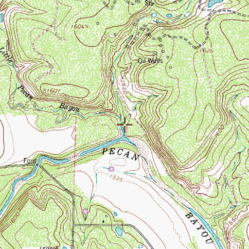 Topographic Map of Little Pecan Bayou, TX