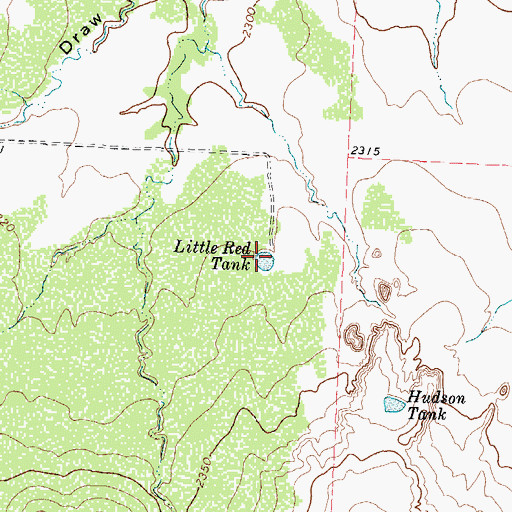 Topographic Map of Little Red Tank, TX