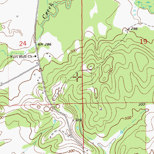Topographic Map of Fort Hull School (historical), AL