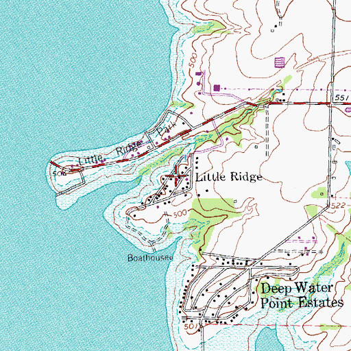 Topographic Map of Little Ridge, TX