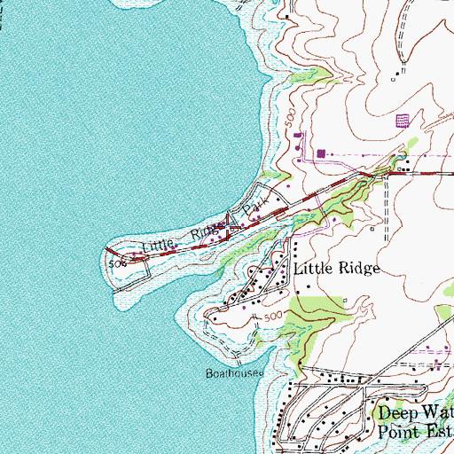 Topographic Map of Little Ridge Park, TX