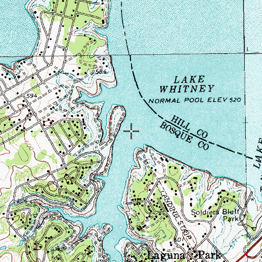 Topographic Map of Little Rocky Creek, TX