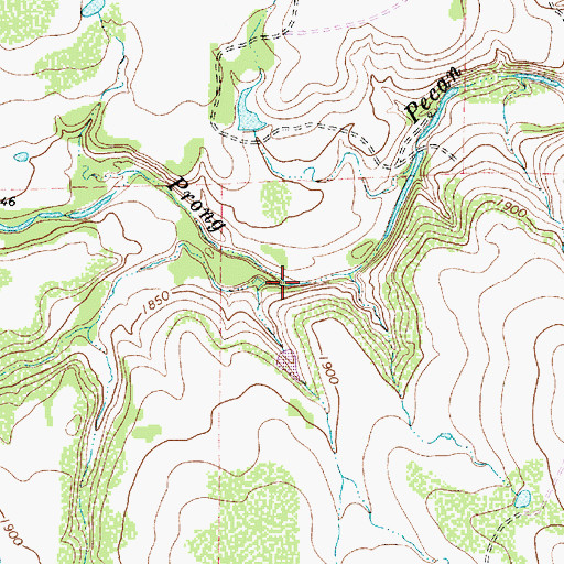 Topographic Map of Little Rocky Creek, TX