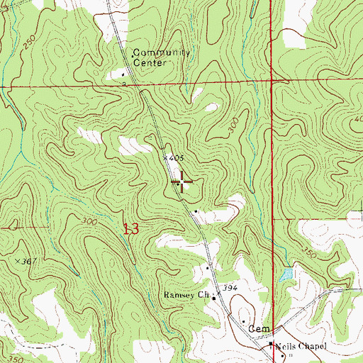 Topographic Map of Franklin School (historical), AL