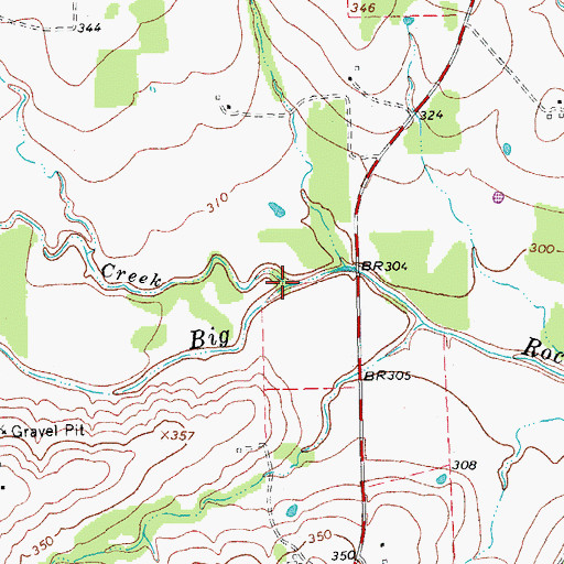 Topographic Map of Little Rocky Creek, TX