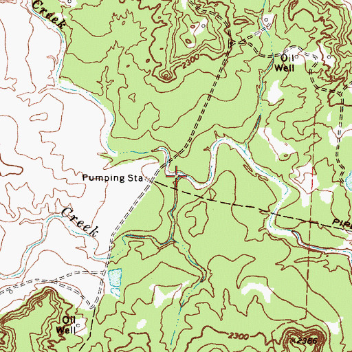 Topographic Map of Little Rough Creek, TX
