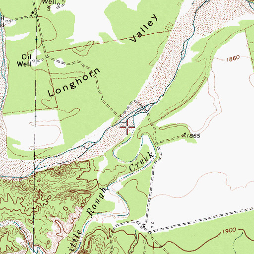 Topographic Map of Little Rough Creek, TX